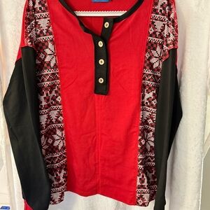 Blue waters Custom-Red and Black Button-Up long sleeve